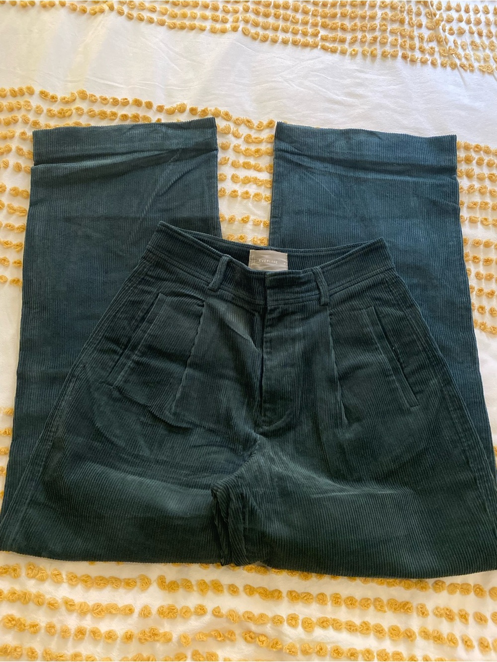 Everlane Dark Green Corduroy Wide-Leg Jeans